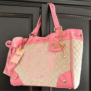 Juicy Couture Tale Day Dreamer Tote Bag Pink Sand Y2K
